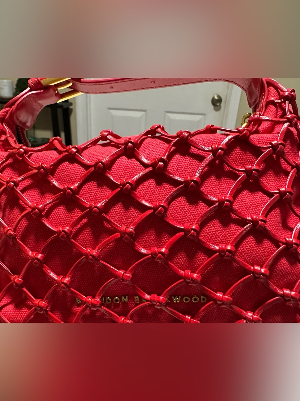 Brandon Blackwood Red Knotted Mini Bag - Picture 3 of 5